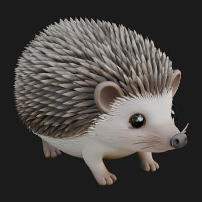 Hedgehog Statue Design 4 3D Print Model