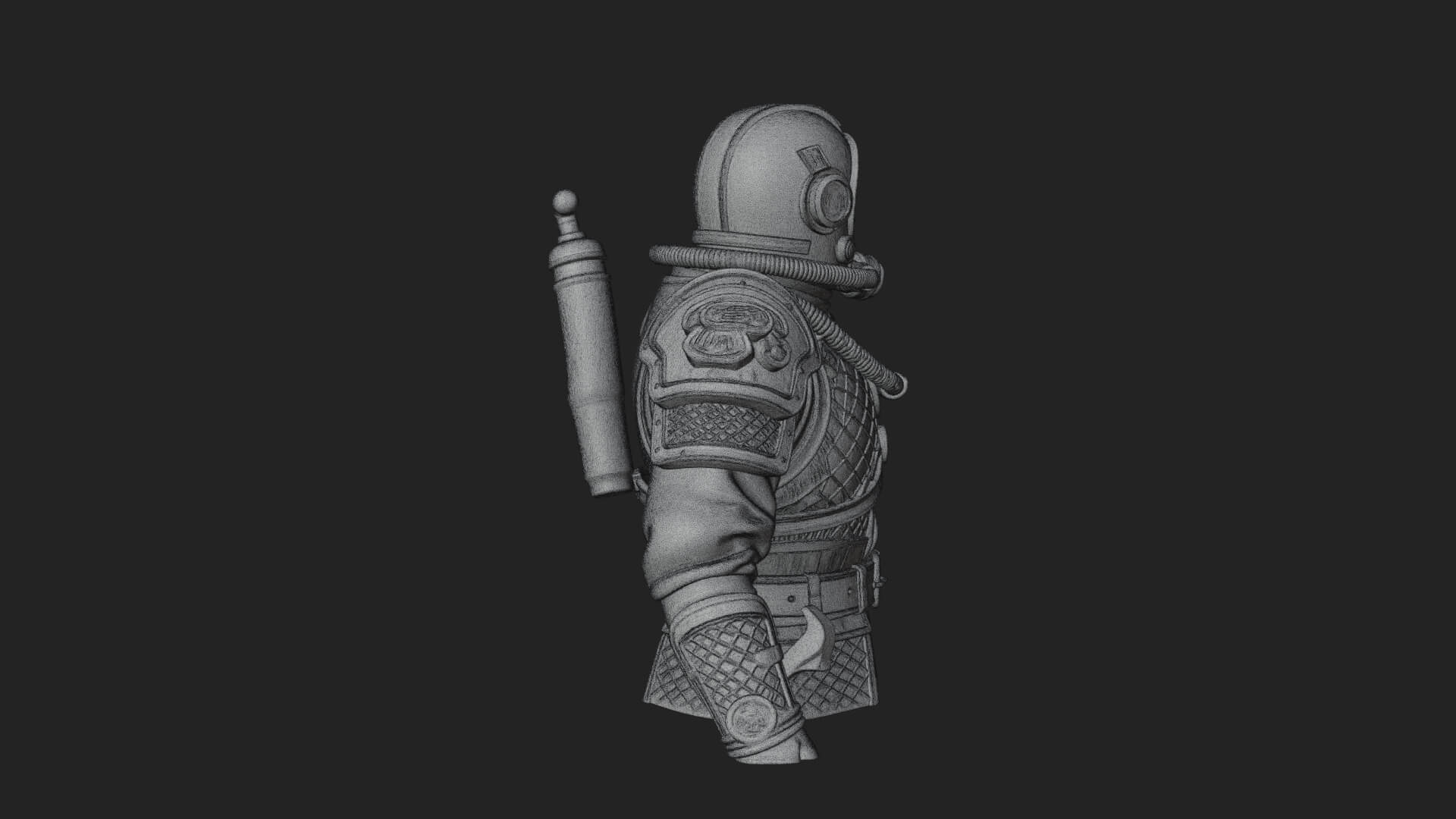 Helmed Diver Soldier Bust Design 1 3D Print Model 3D Model