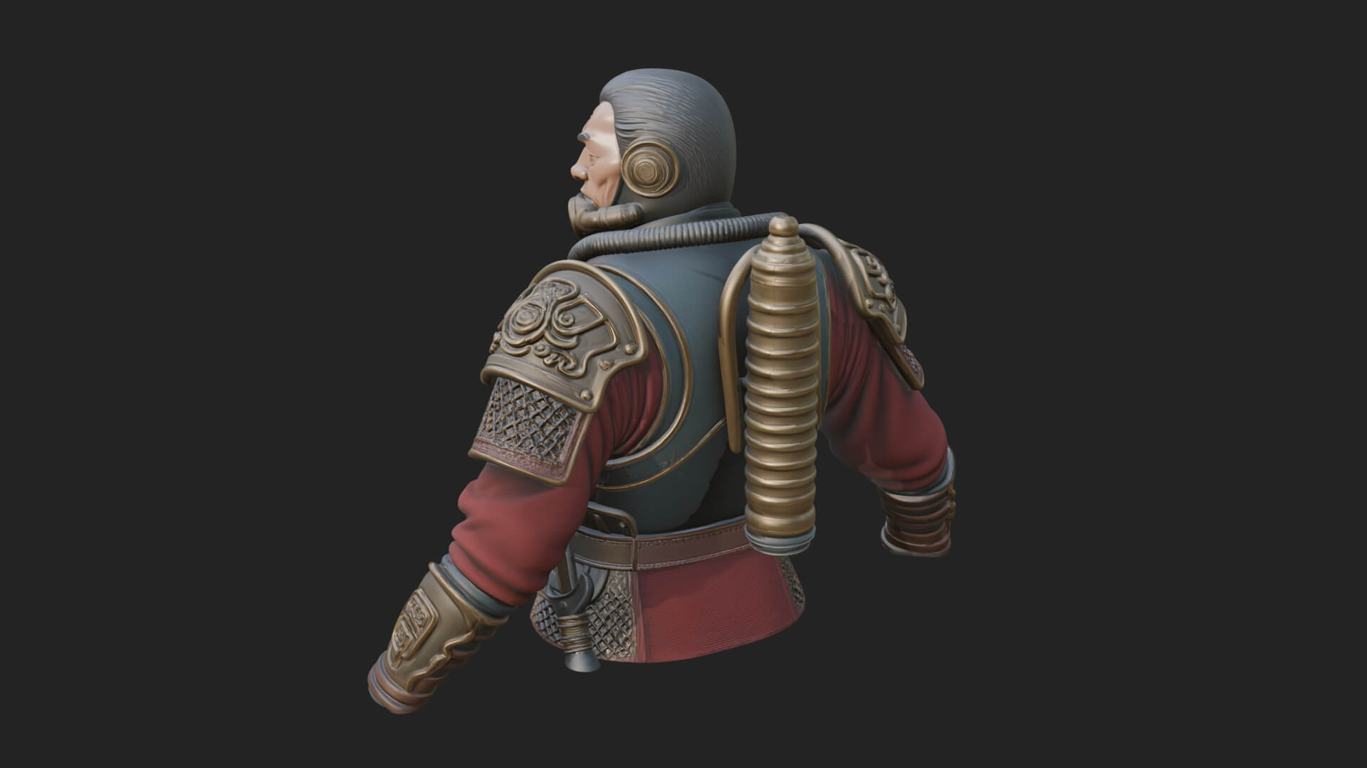 Helmed Diver Soldier Bust Design 2 3D Print Model 3D Model