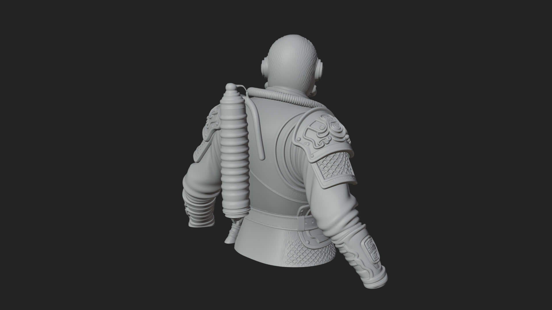 Helmed Diver Soldier Bust Design 2 3D Print Model 3D Model