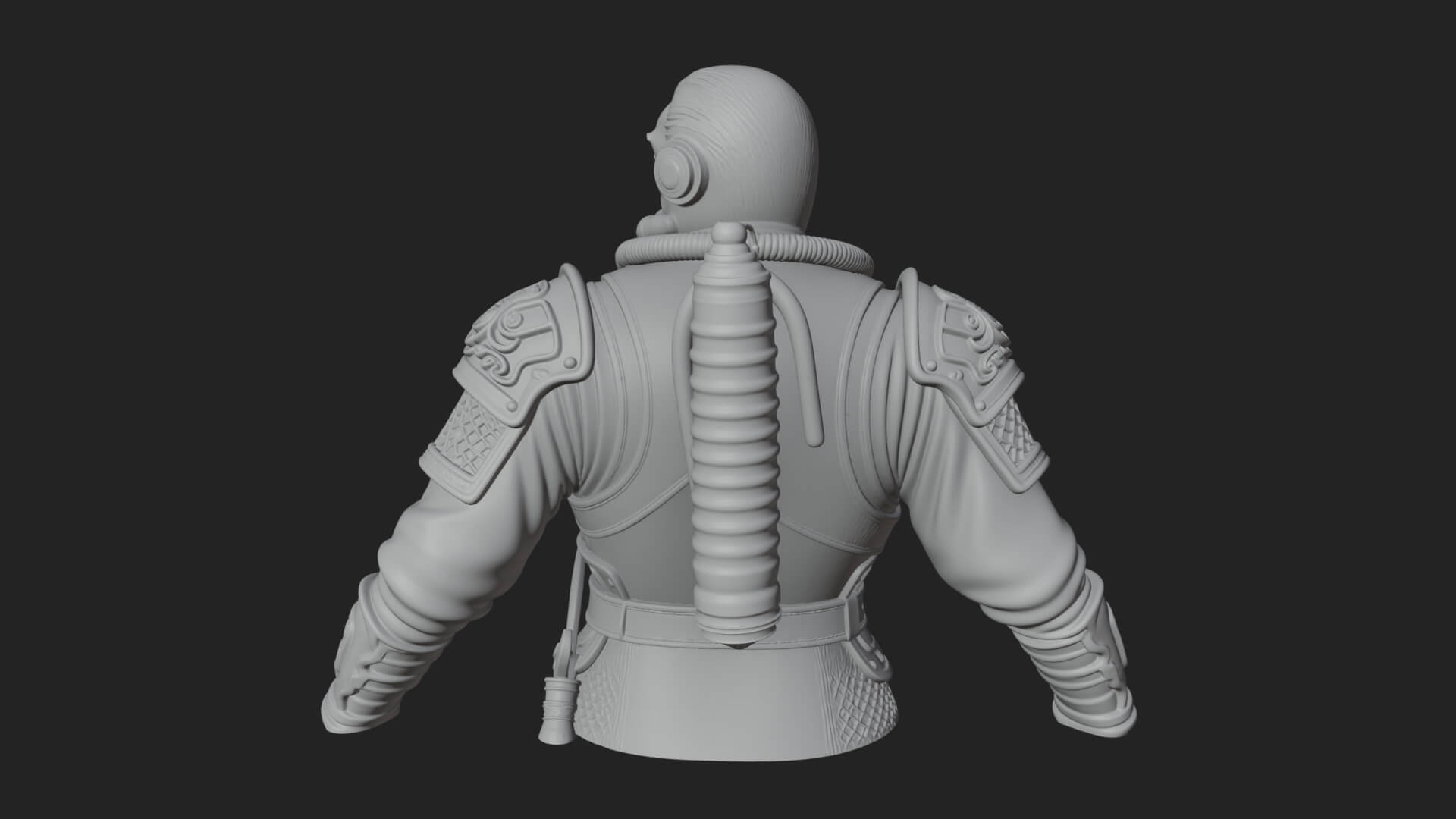 Helmed Diver Soldier Bust Design 2 3D Print Model 3D Model