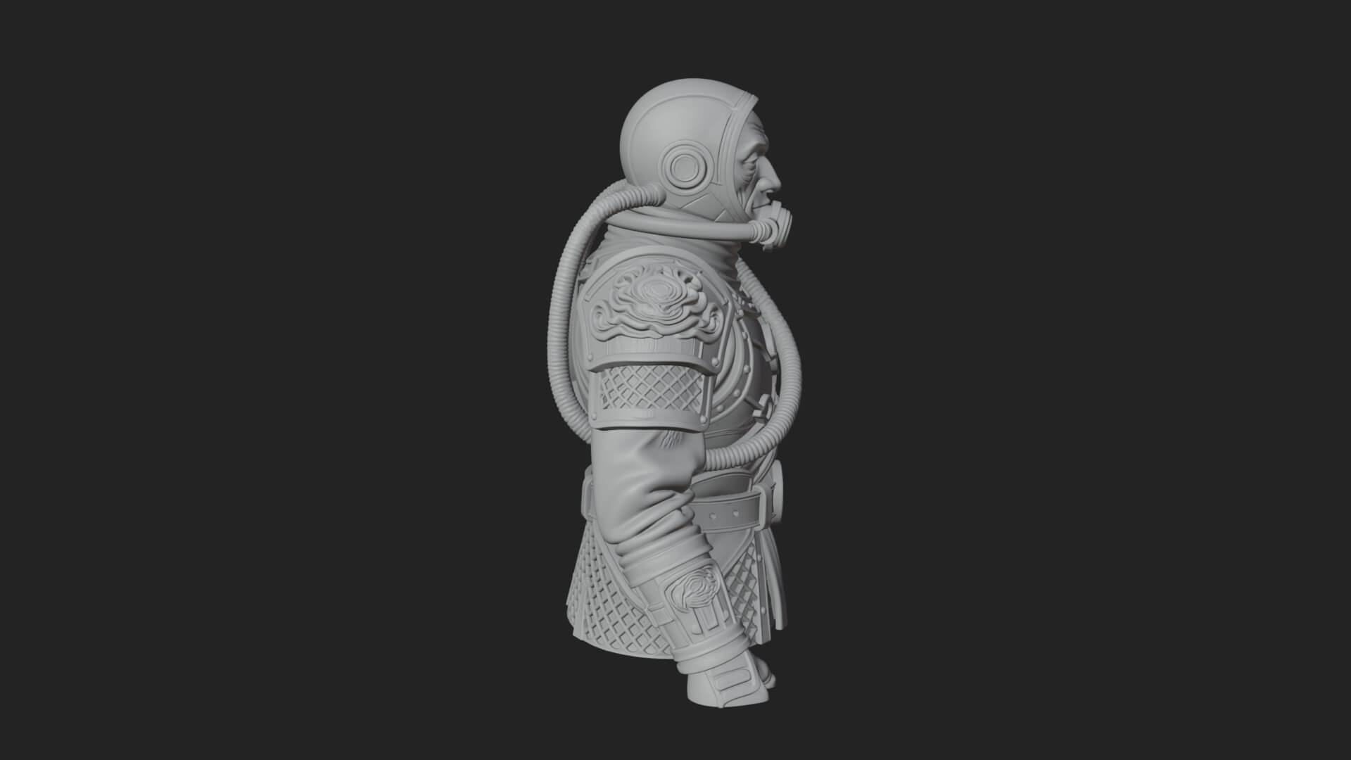 Helmed Diver Soldier Bust Design 3 3D Print Model 3D Model