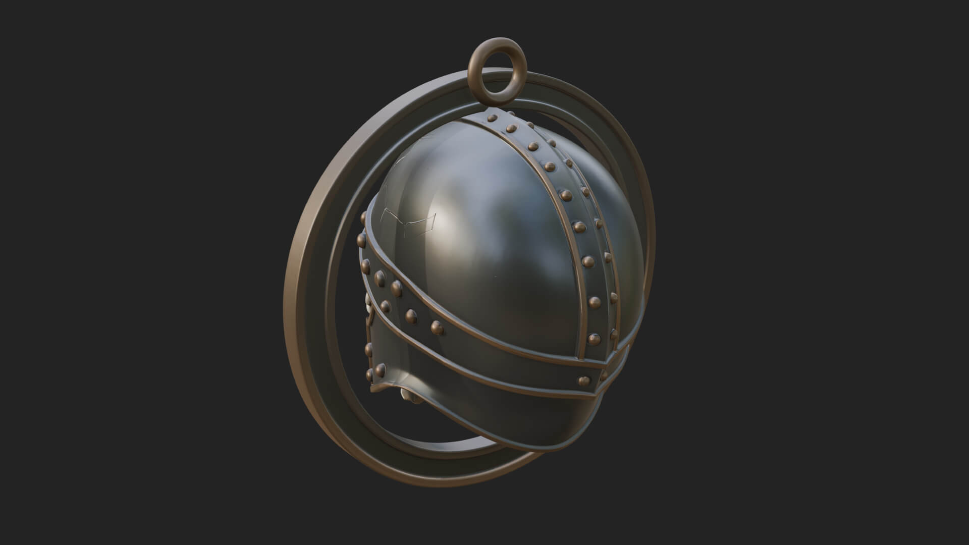 Helmed Skull Oval Relief Plaque Design 4 3D Print Model 3D Model