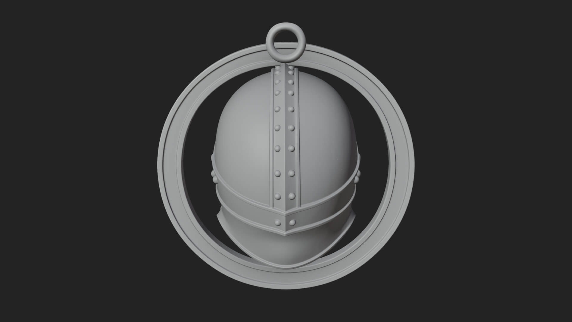 Helmed Skull Oval Relief Plaque Design 4 3D Print Model 3D Model