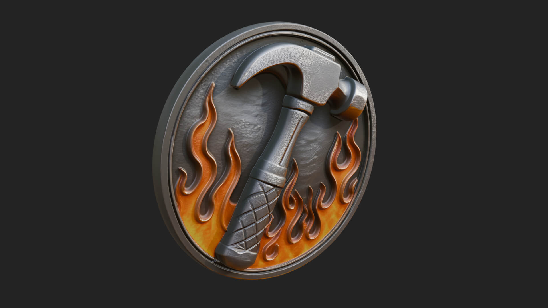 Hephaestus Forge Disc Plaque Design 2 3D Print Model 3D Model
