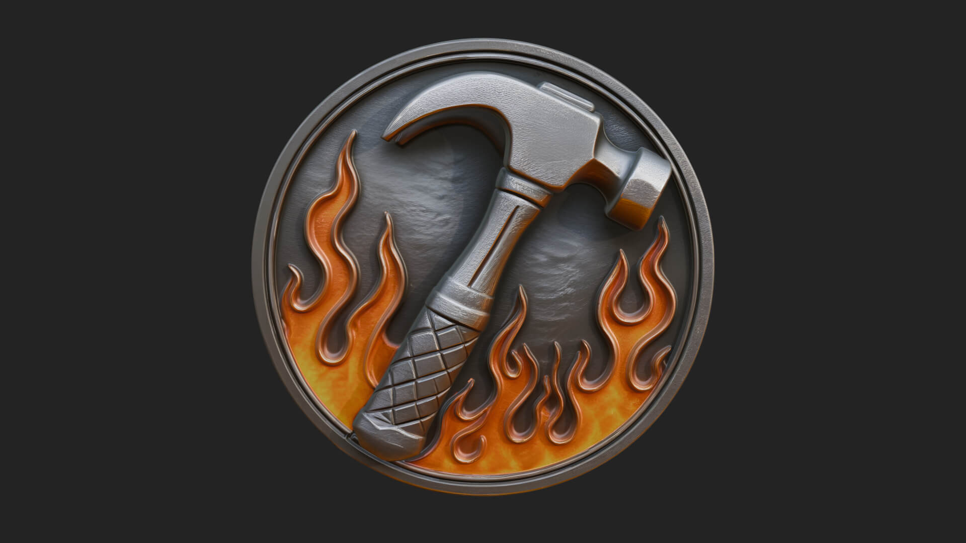 Hephaestus Forge Disc Plaque Design 2 3D Print Model 3D Model
