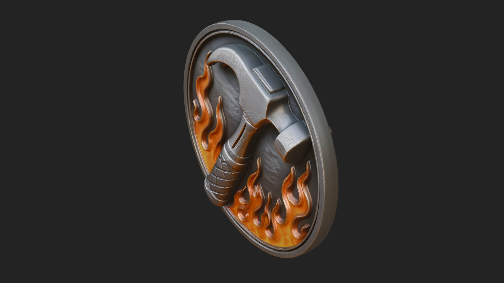 Hephaestus Forge Disc Plaque Design 2 3D Print Model 3D Model