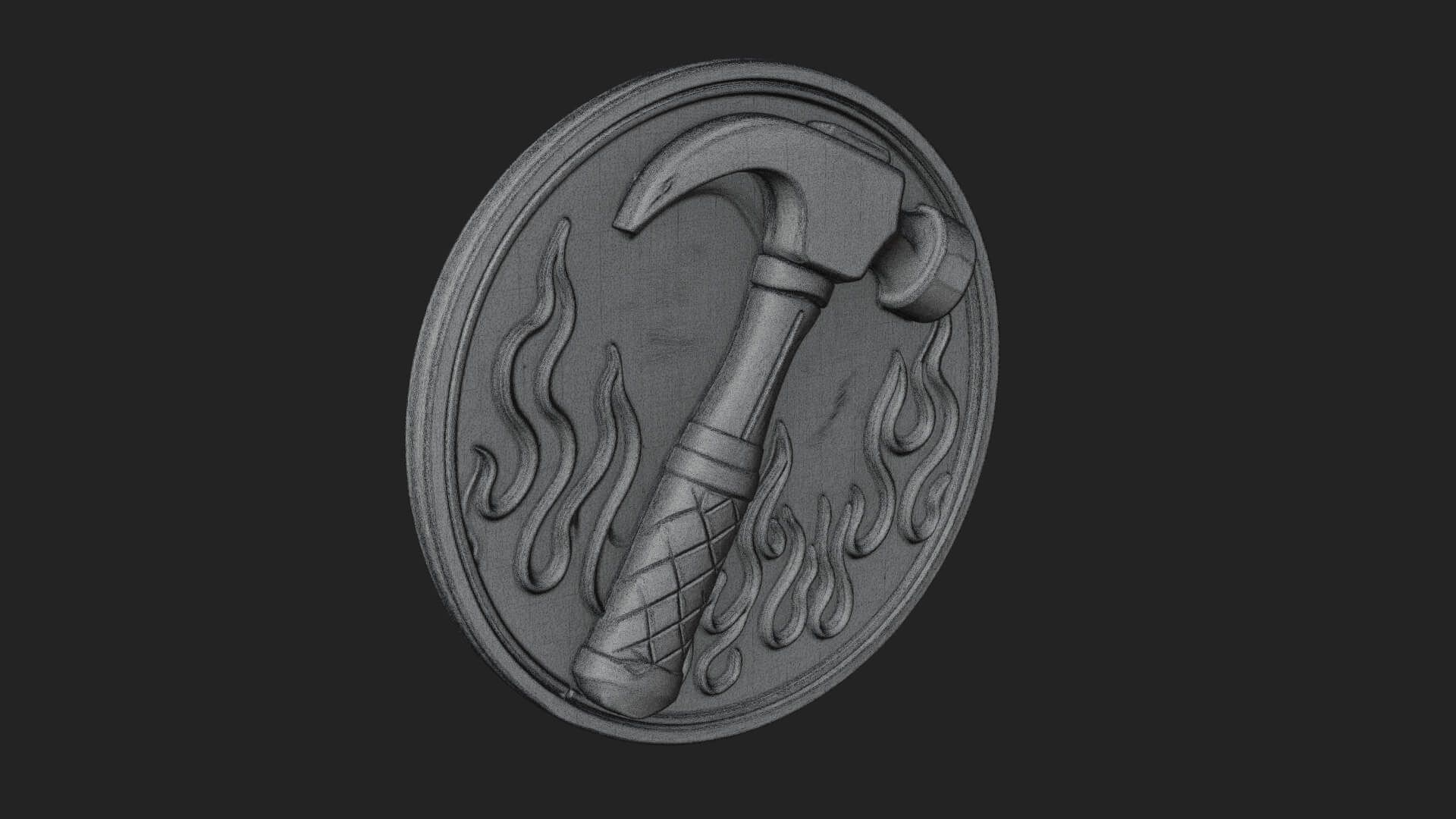 Hephaestus Forge Disc Plaque Design 2 3D Print Model 3D Model