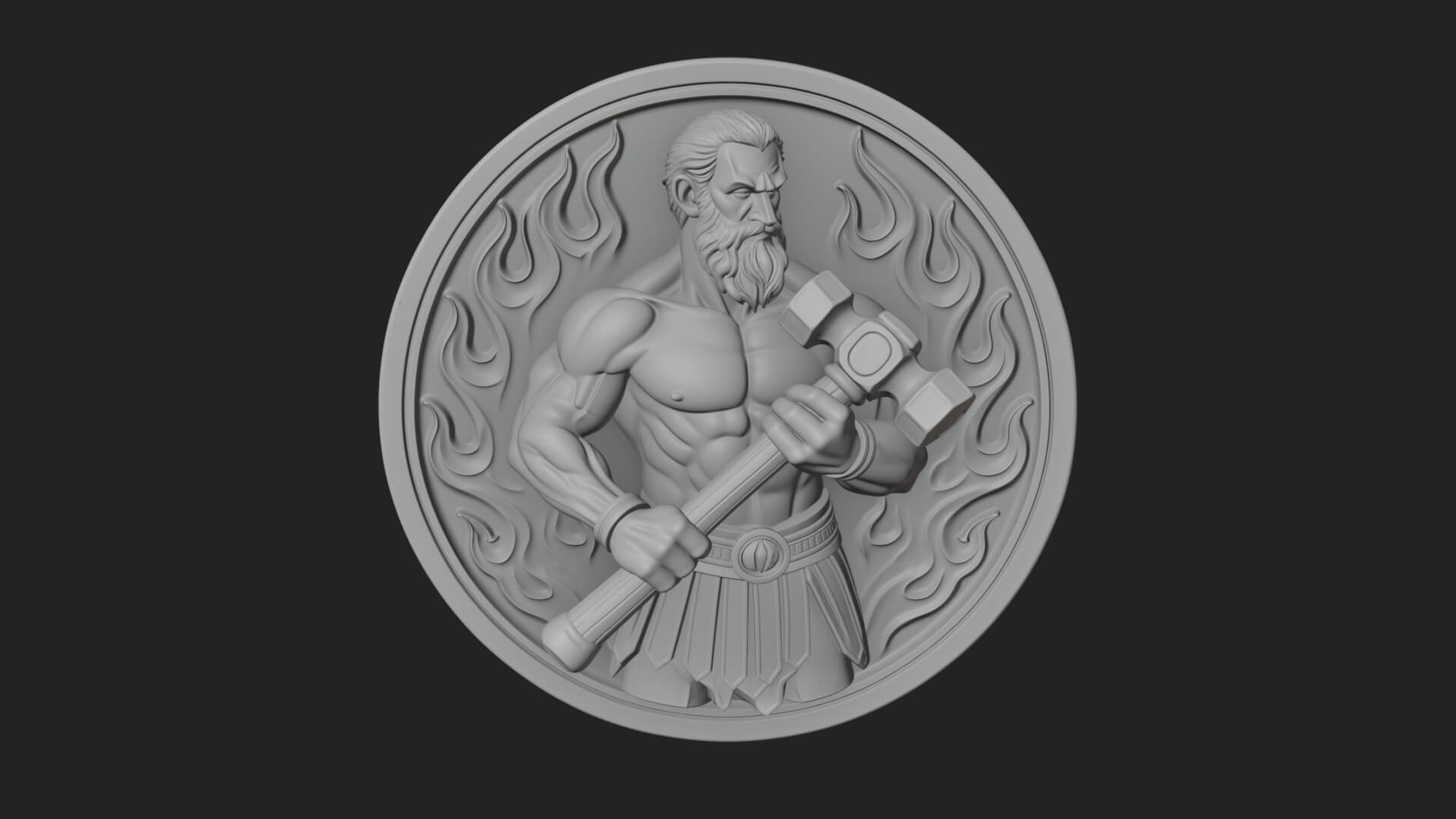 Hephaestus Forge Disc Plaque Design 3 3D Print Model 3D Model