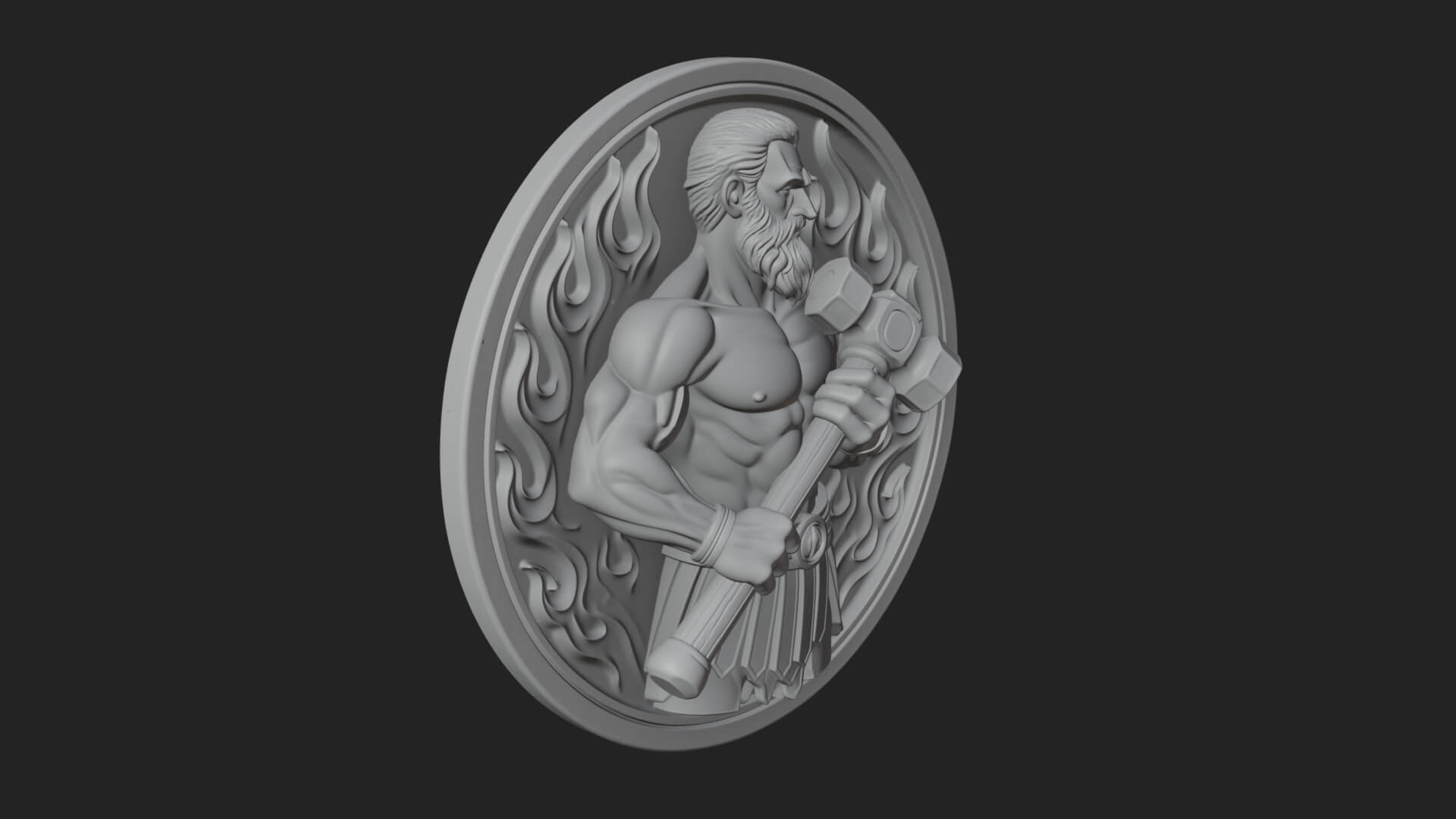 Hephaestus Forge Disc Plaque Design 3 3D Print Model 3D Model
