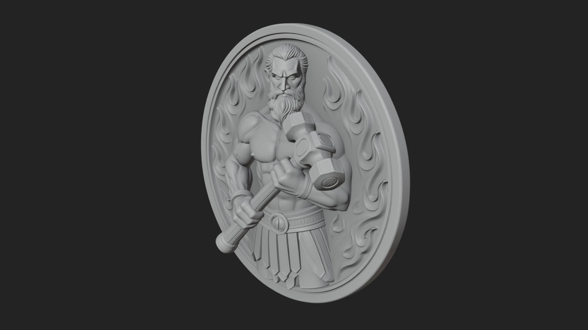 Hephaestus Forge Disc Plaque Design 3 3D Print Model 3D Model