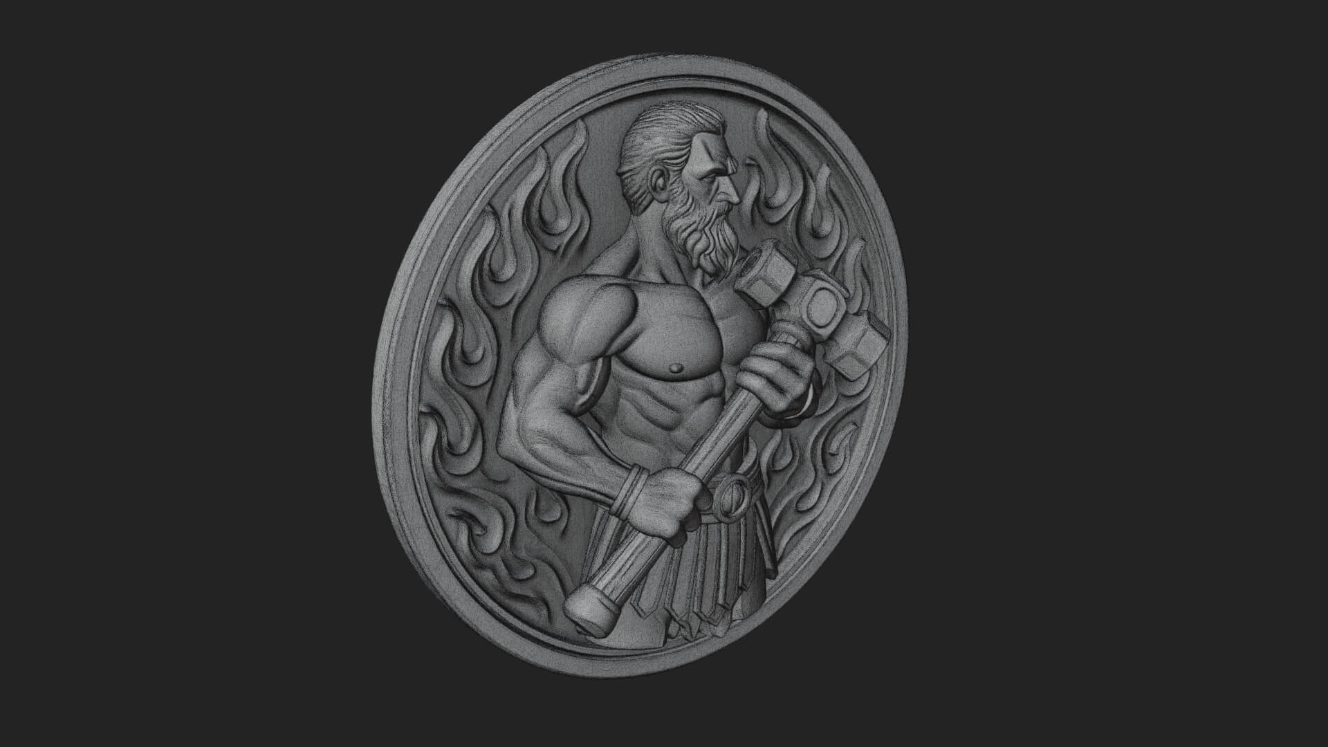 Hephaestus Forge Disc Plaque Design 3 3D Print Model 3D Model