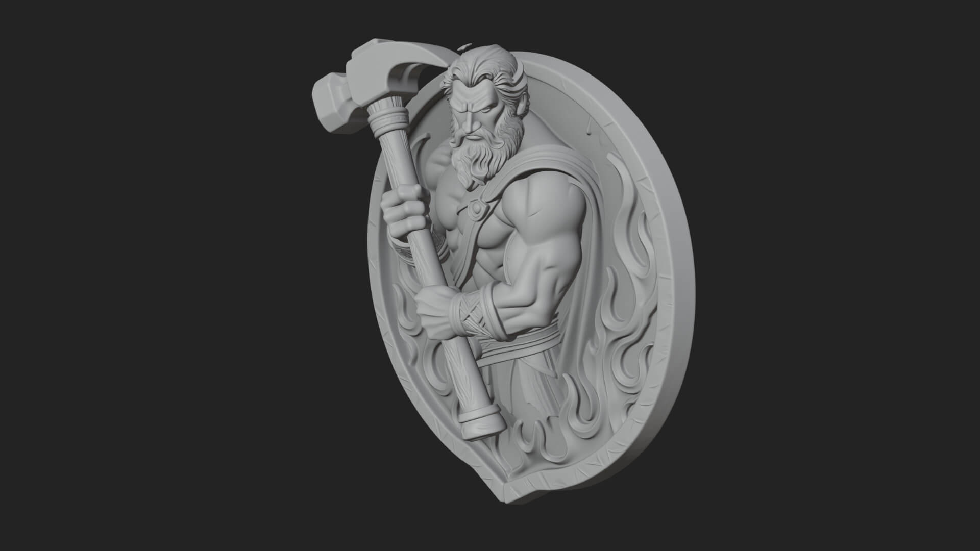 Hephaestus Forge Disc Plaque Design 4 3D Print Model 3D Model