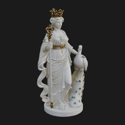 Hera with Peacock Statue Design 5 3D Print Model