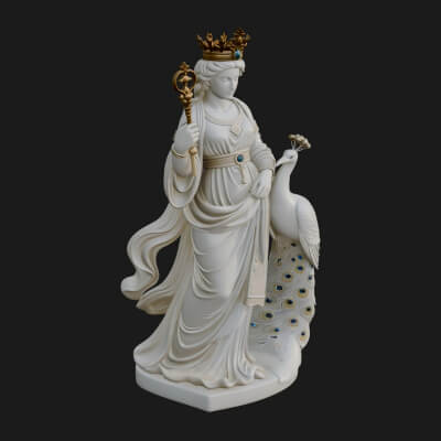 Hera with Peacock Statue Design 6 3D Print Model
