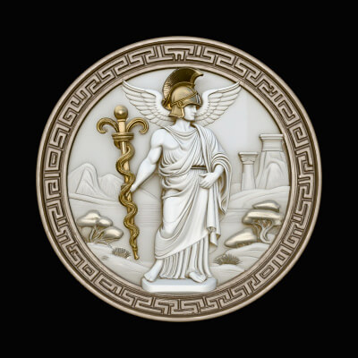 Hermes Relief Medallion Pendant Design 1 3D Print Model