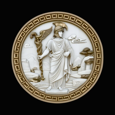 Hermes Relief Medallion Pendant Design 2 3d Print Model