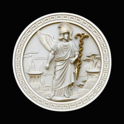 Hermes Relief Medallion Pendant Design 3 3D Print Model