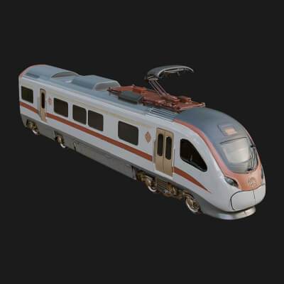 High-Speed Train Model Design 12 3D Print Model