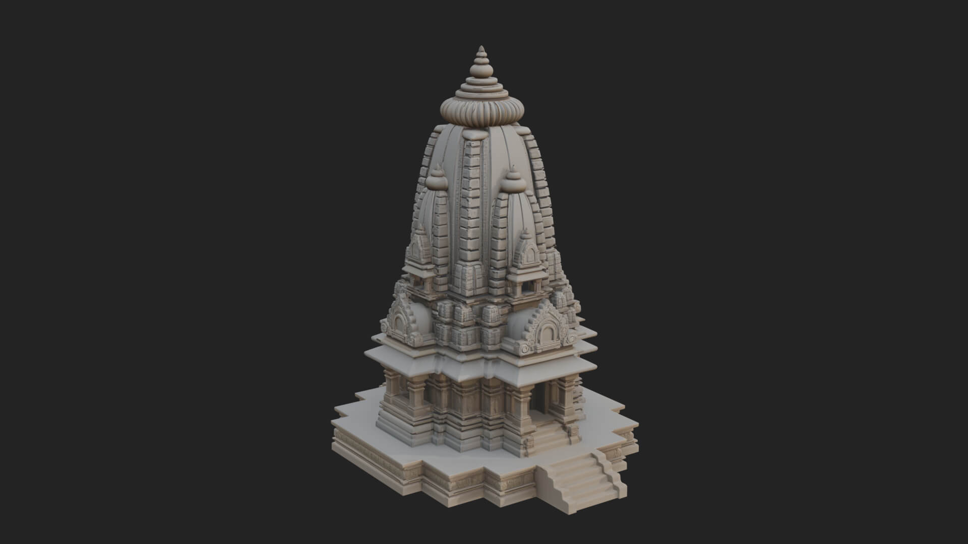 Hindu Shikhara Temple Tower Design 1 3D Print Model 3D Model