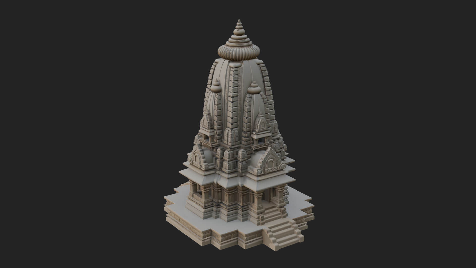 Hindu Shikhara Temple Tower Design 1 3D Print Model 3D Model