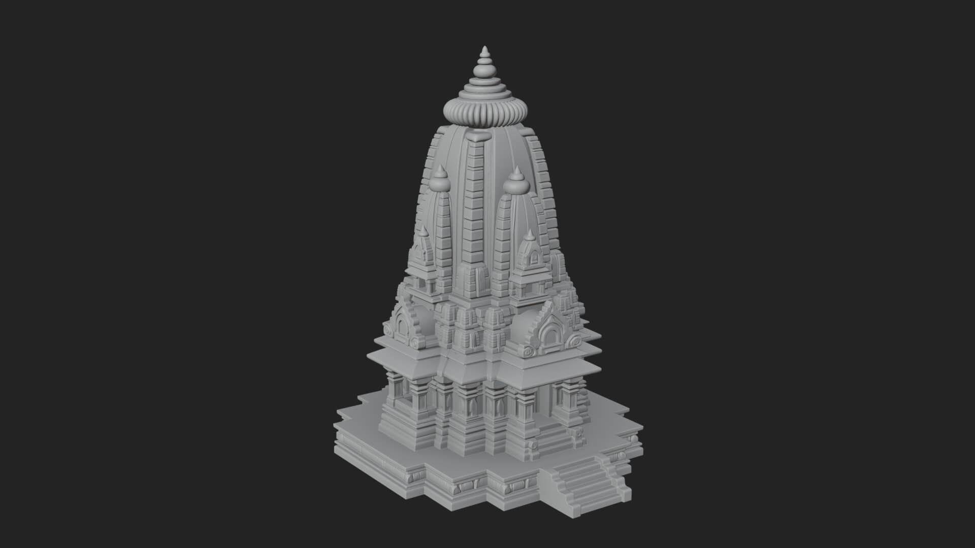 Hindu Shikhara Temple Tower Design 1 3D Print Model 3D Model