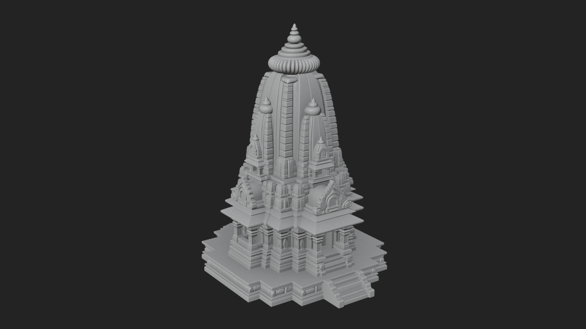 Hindu Shikhara Temple Tower Design 1 3D Print Model 3D Model