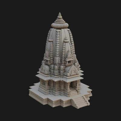Hindu Shikhara Temple Tower Design 1 3D Print Model