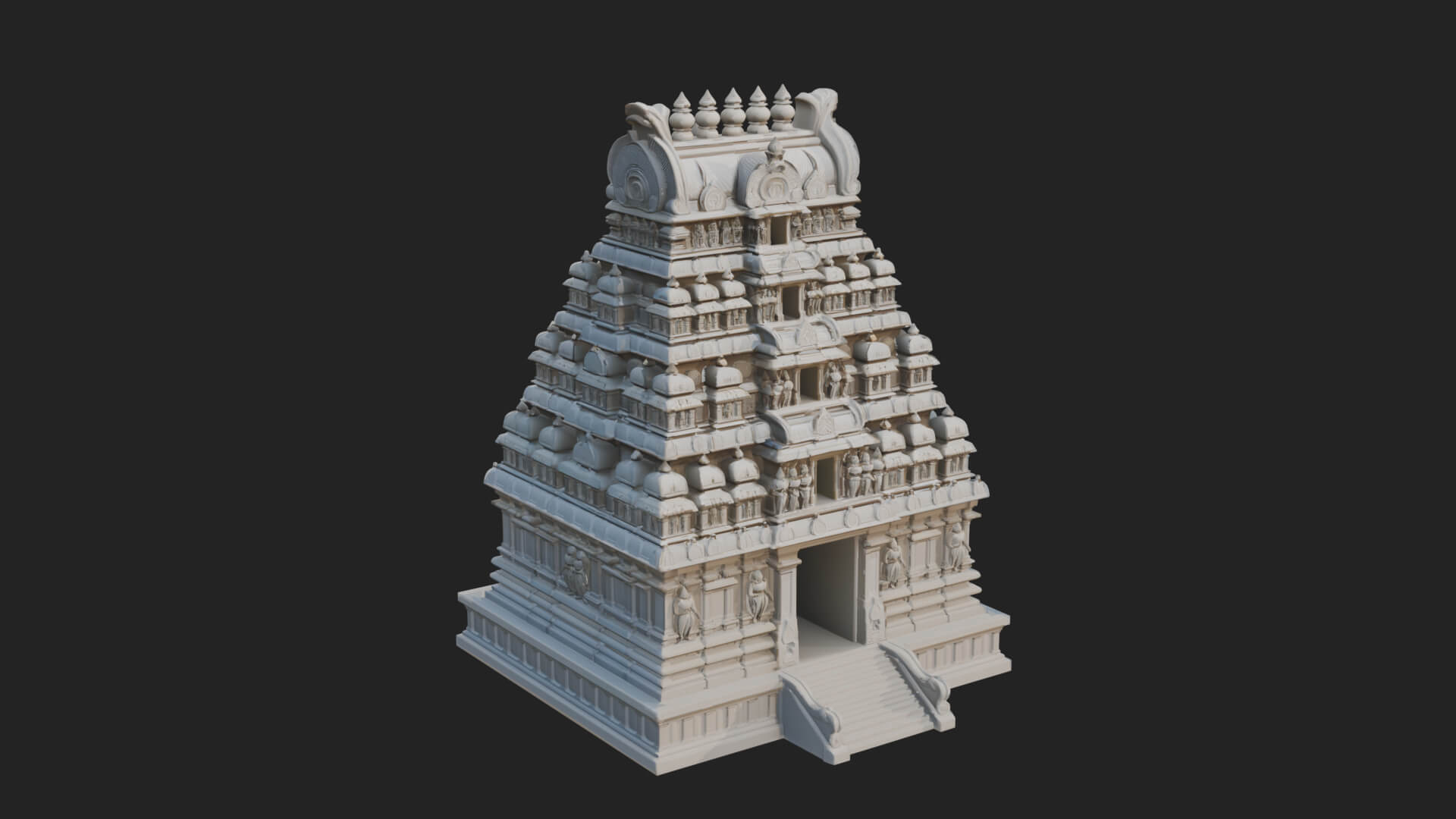 Hindu Shikhara Temple Tower Design 2 3D Print Model 3D Model
