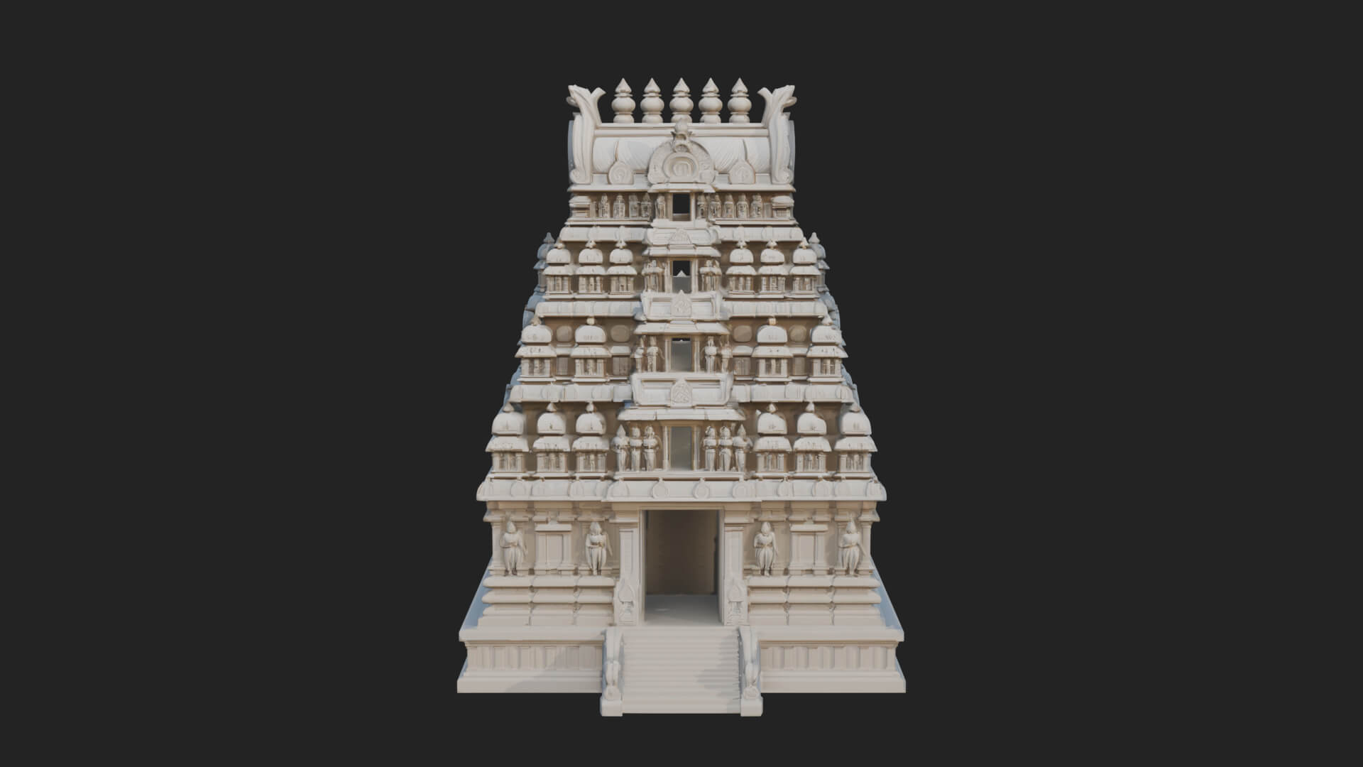 Hindu Shikhara Temple Tower Design 2 3D Print Model 3D Model