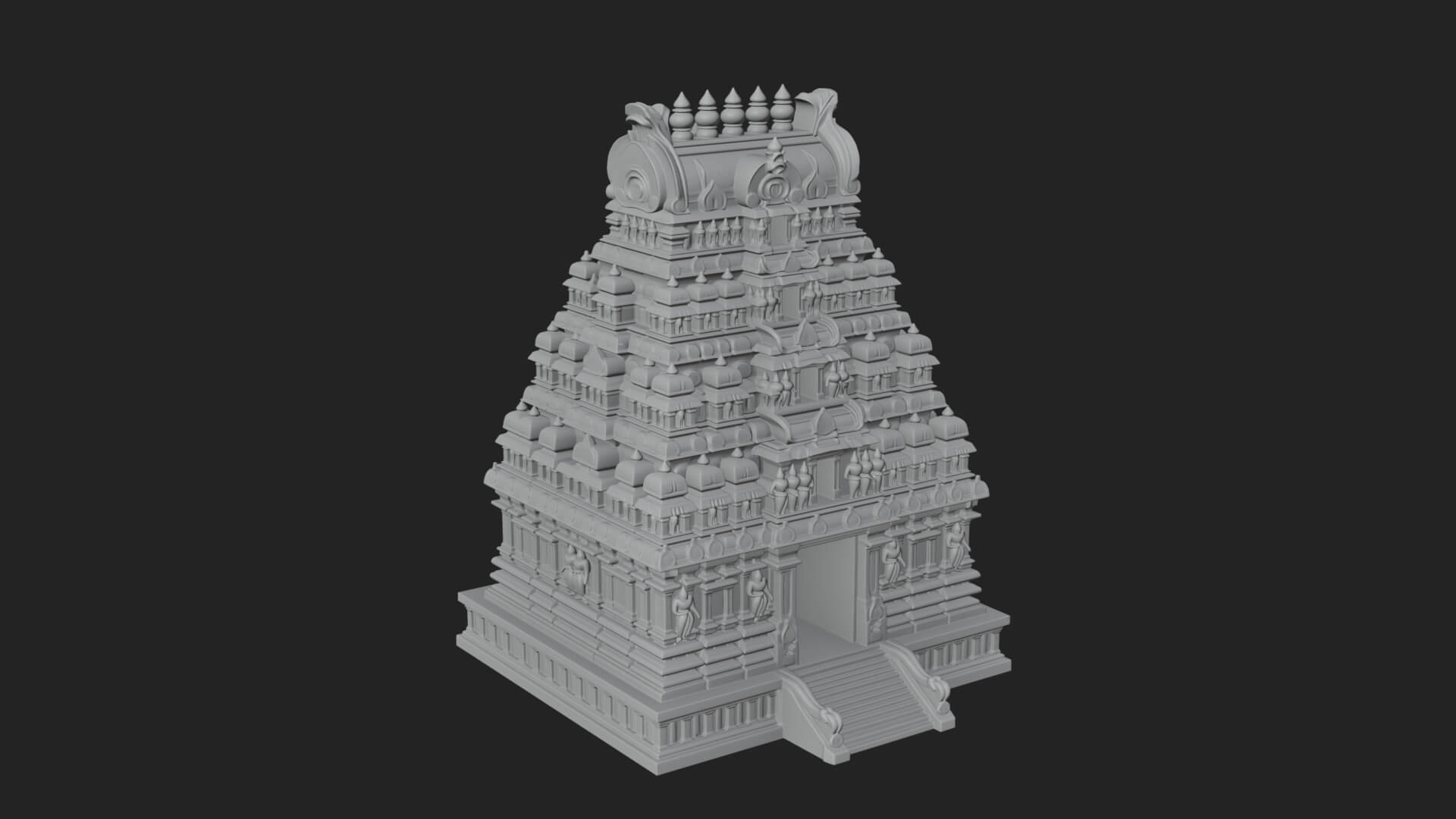 Hindu Shikhara Temple Tower Design 2 3D Print Model 3D Model