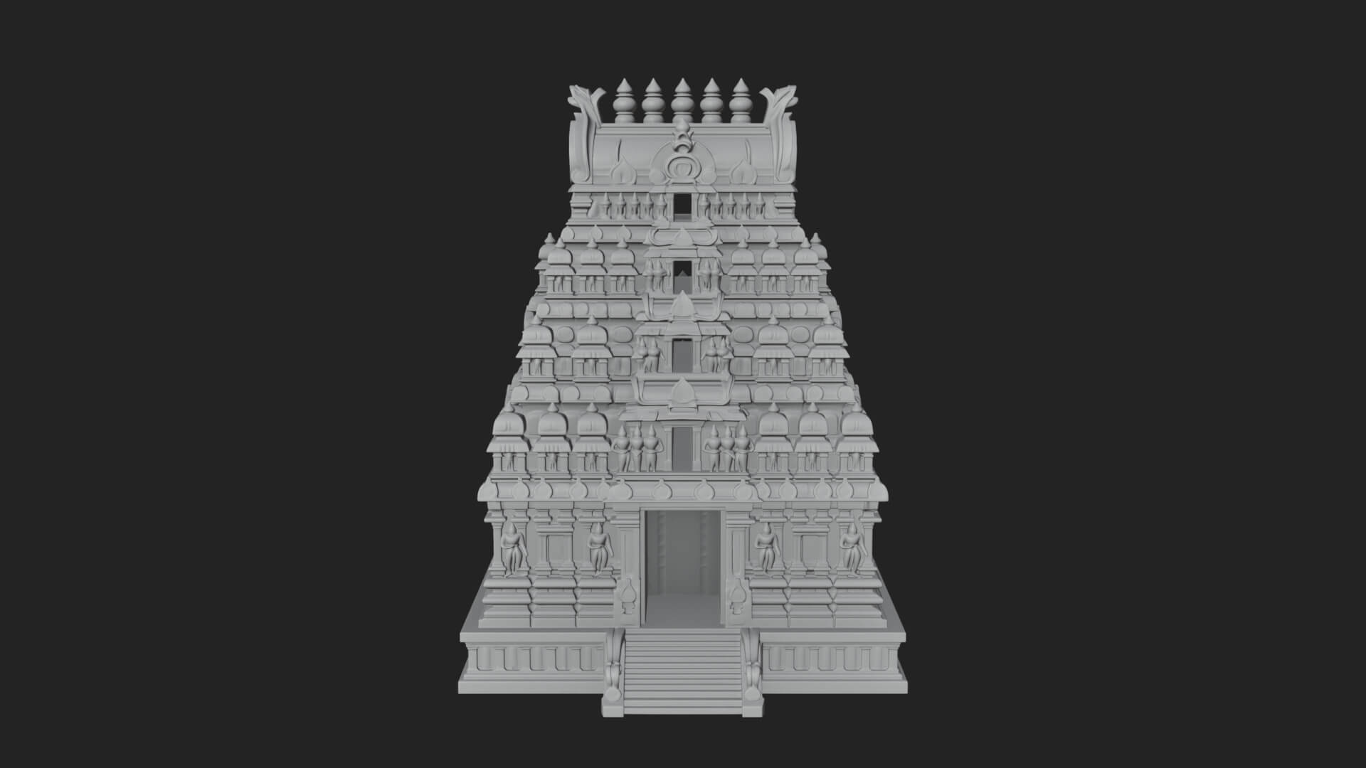 Hindu Shikhara Temple Tower Design 2 3D Print Model 3D Model