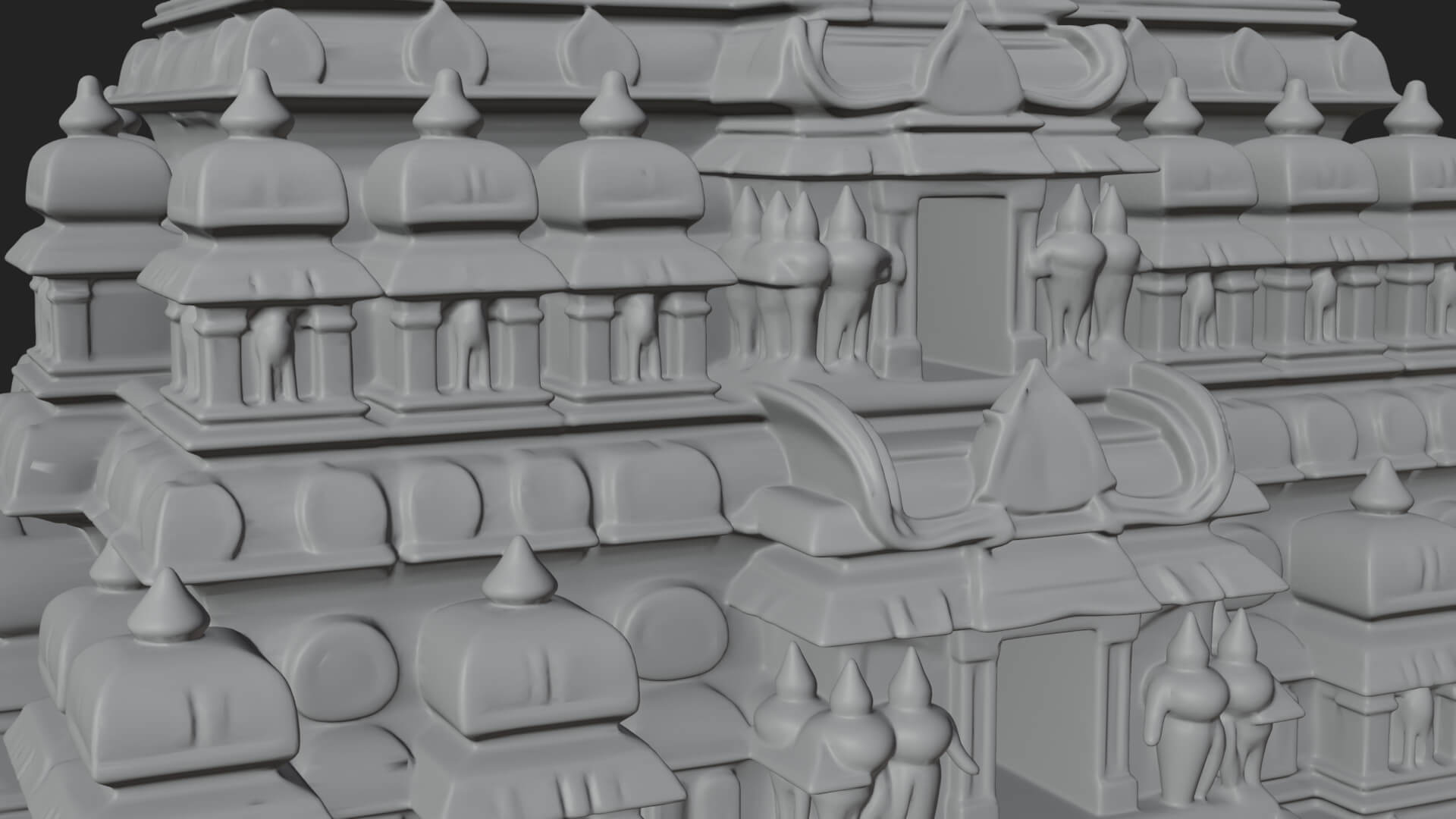 Hindu Shikhara Temple Tower Design 2 3D Print Model 3D Model