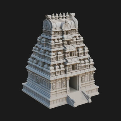 Hindu Shikhara Temple Tower Design 2 3D Print Model