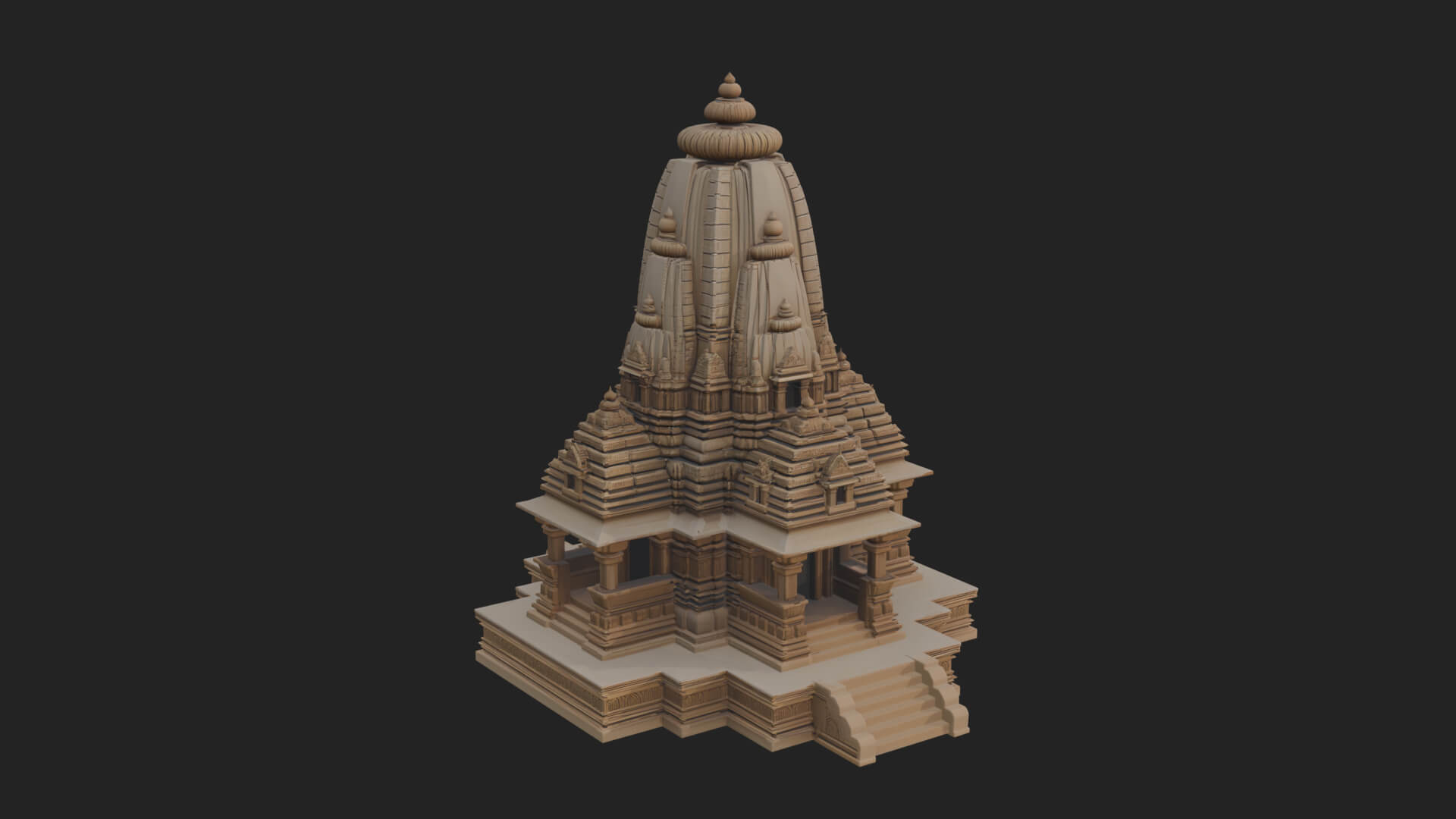 Hindu Shikhara Temple Tower Design 4 3D Print Model 3D Model