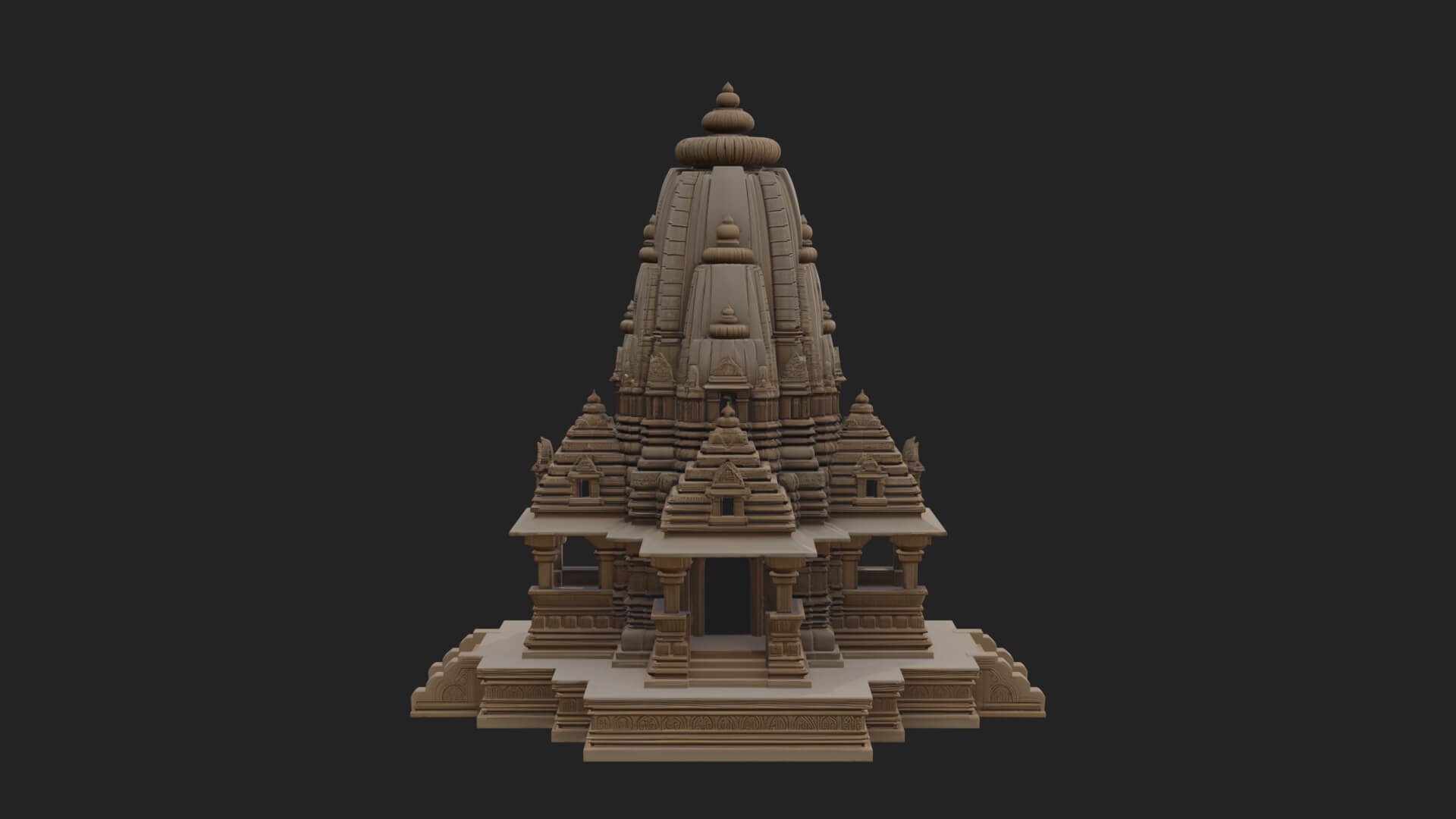 Hindu Shikhara Temple Tower Design 4 3D Print Model 3D Model