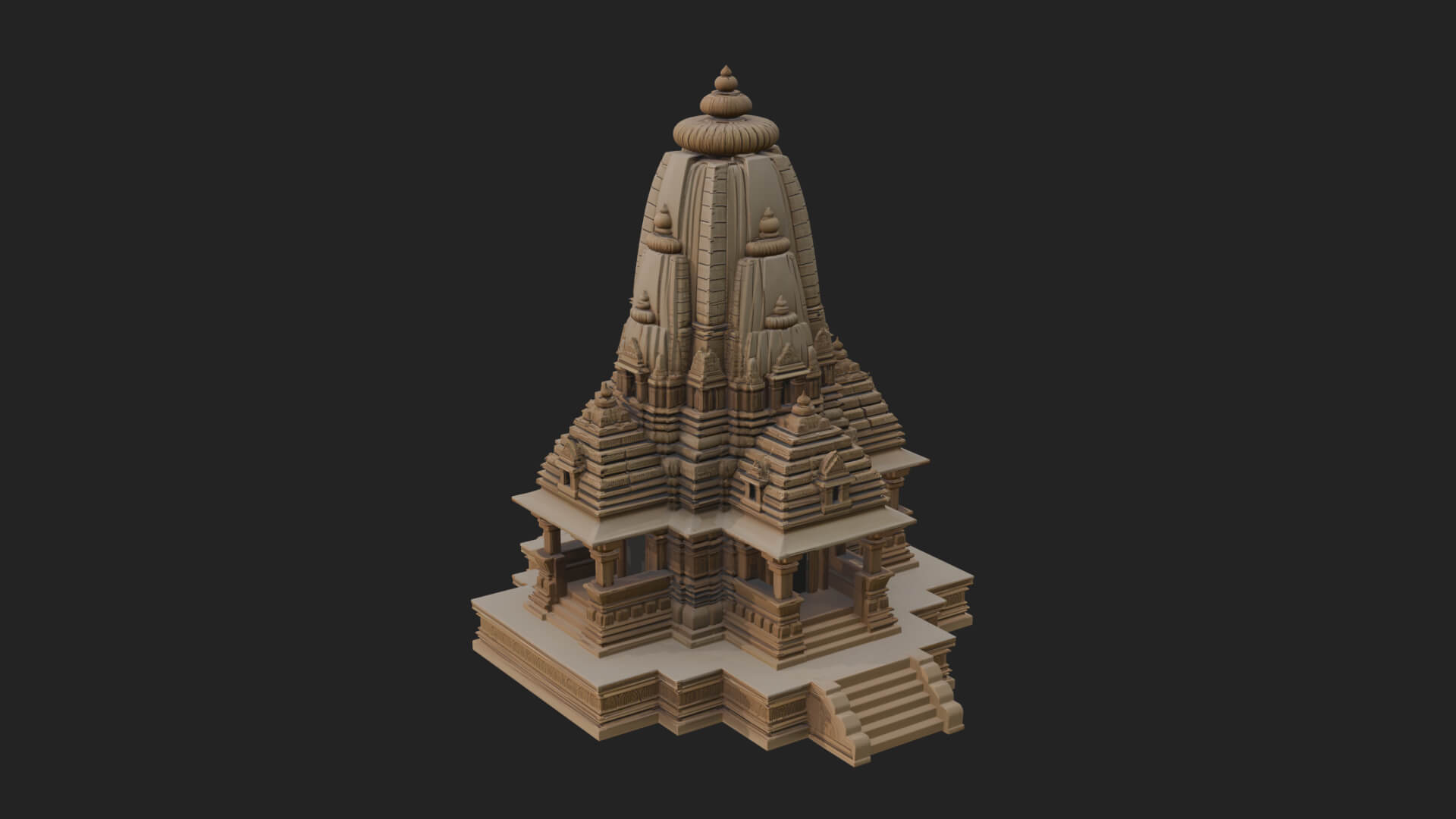 Hindu Shikhara Temple Tower Design 4 3D Print Model 3D Model