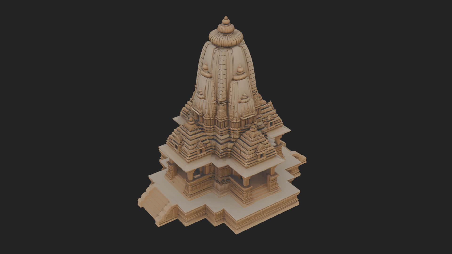 Hindu Shikhara Temple Tower Design 4 3D Print Model 3D Model