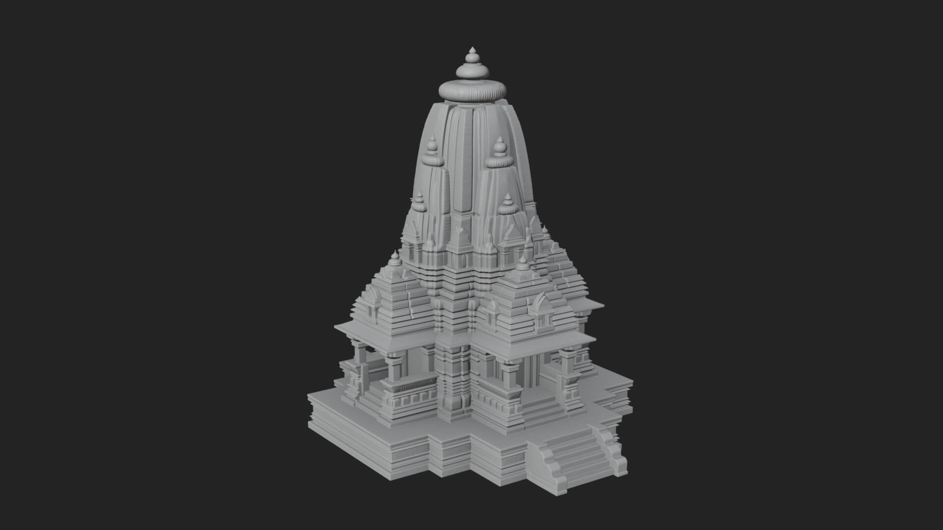 Hindu Shikhara Temple Tower Design 4 3D Print Model 3D Model