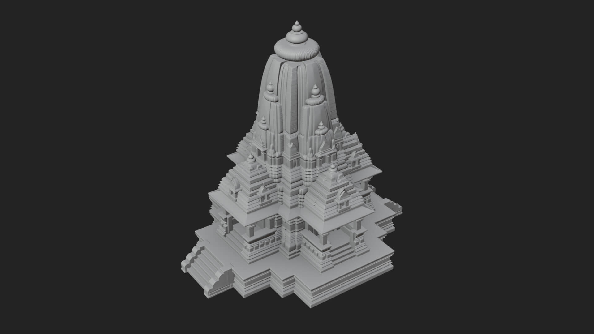 Hindu Shikhara Temple Tower Design 4 3D Print Model 3D Model