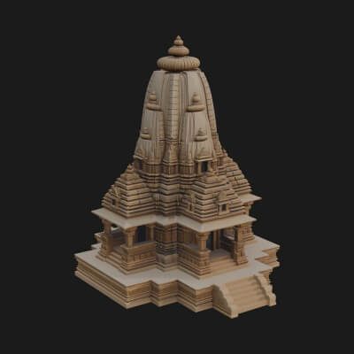 Hindu Shikhara Temple Tower Design 4 3D Print Model