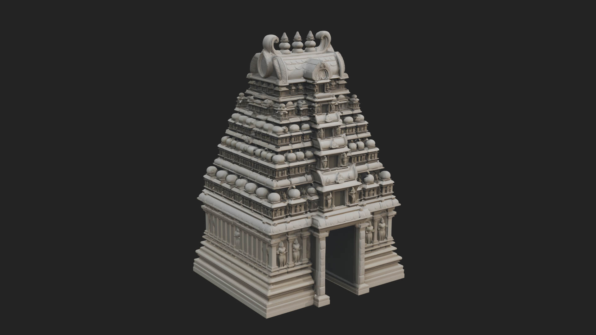 Hindu Shikhara Temple Tower Design 5 3D Print Model 3D Model