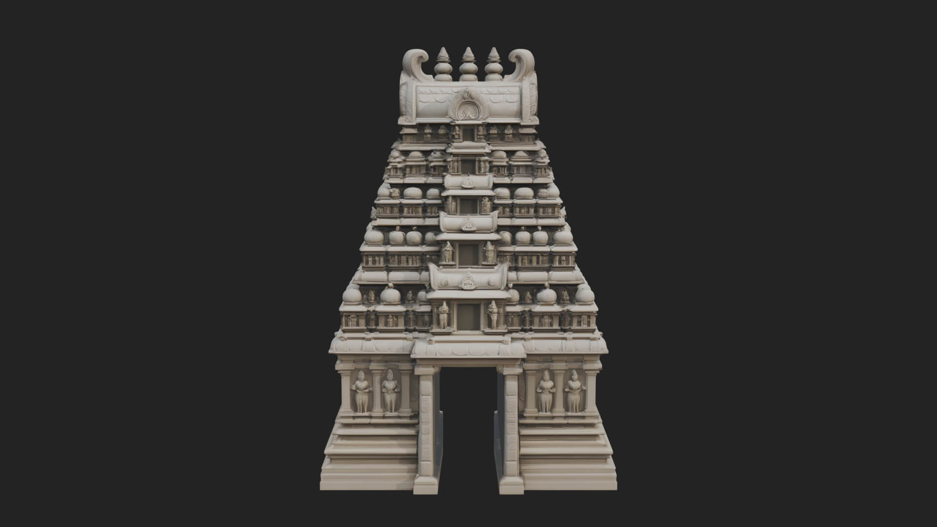 Hindu Shikhara Temple Tower Design 5 3D Print Model 3D Model