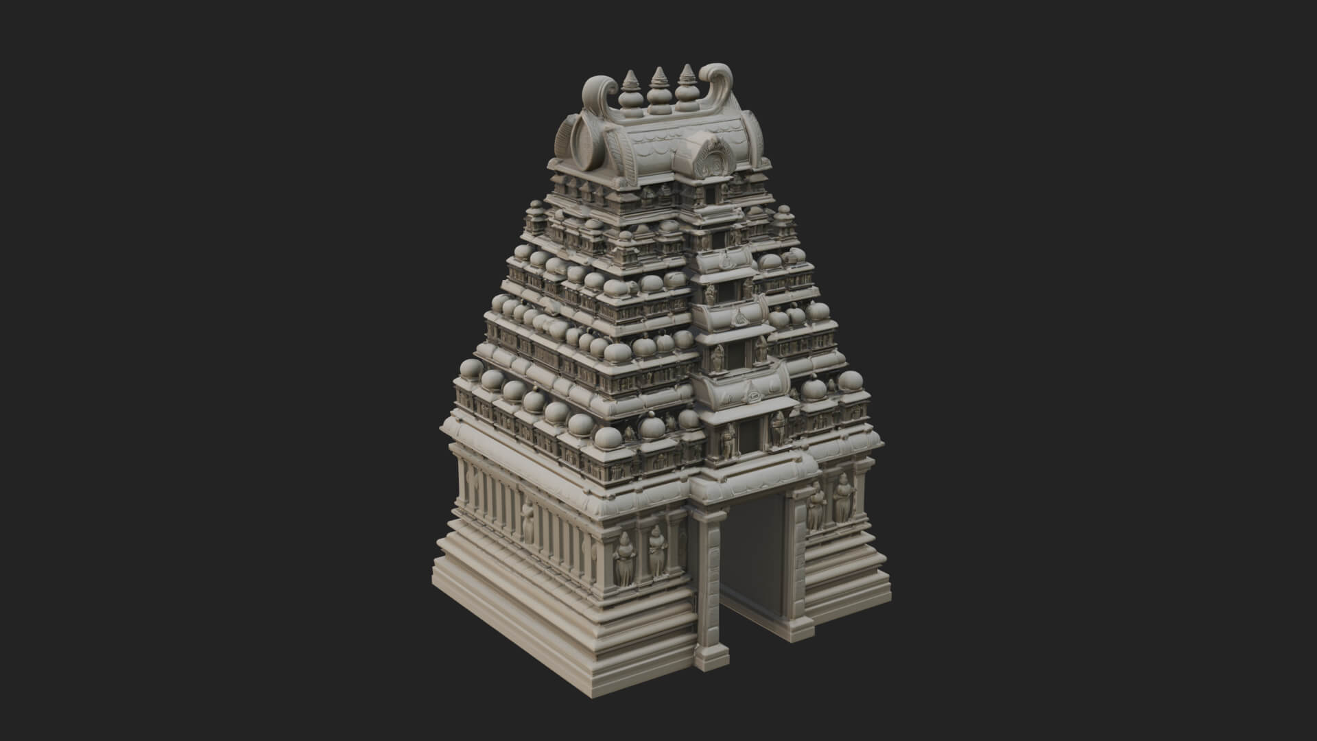 Hindu Shikhara Temple Tower Design 5 3D Print Model 3D Model