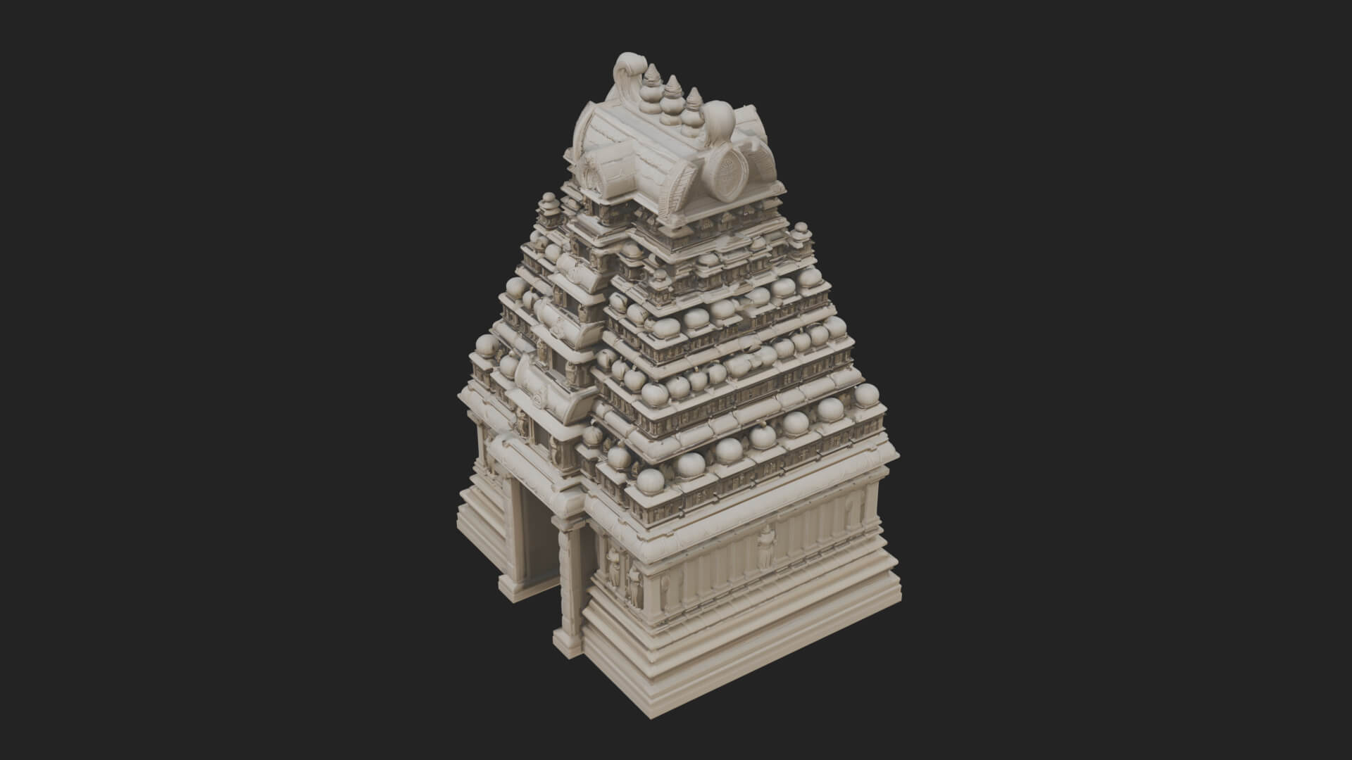 Hindu Shikhara Temple Tower Design 5 3D Print Model 3D Model