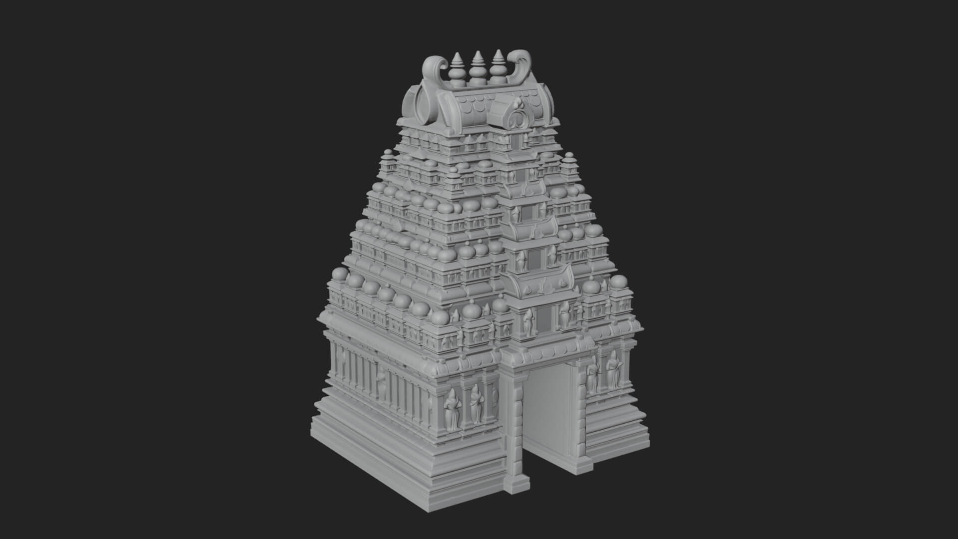 Hindu Shikhara Temple Tower Design 5 3D Print Model 3D Model
