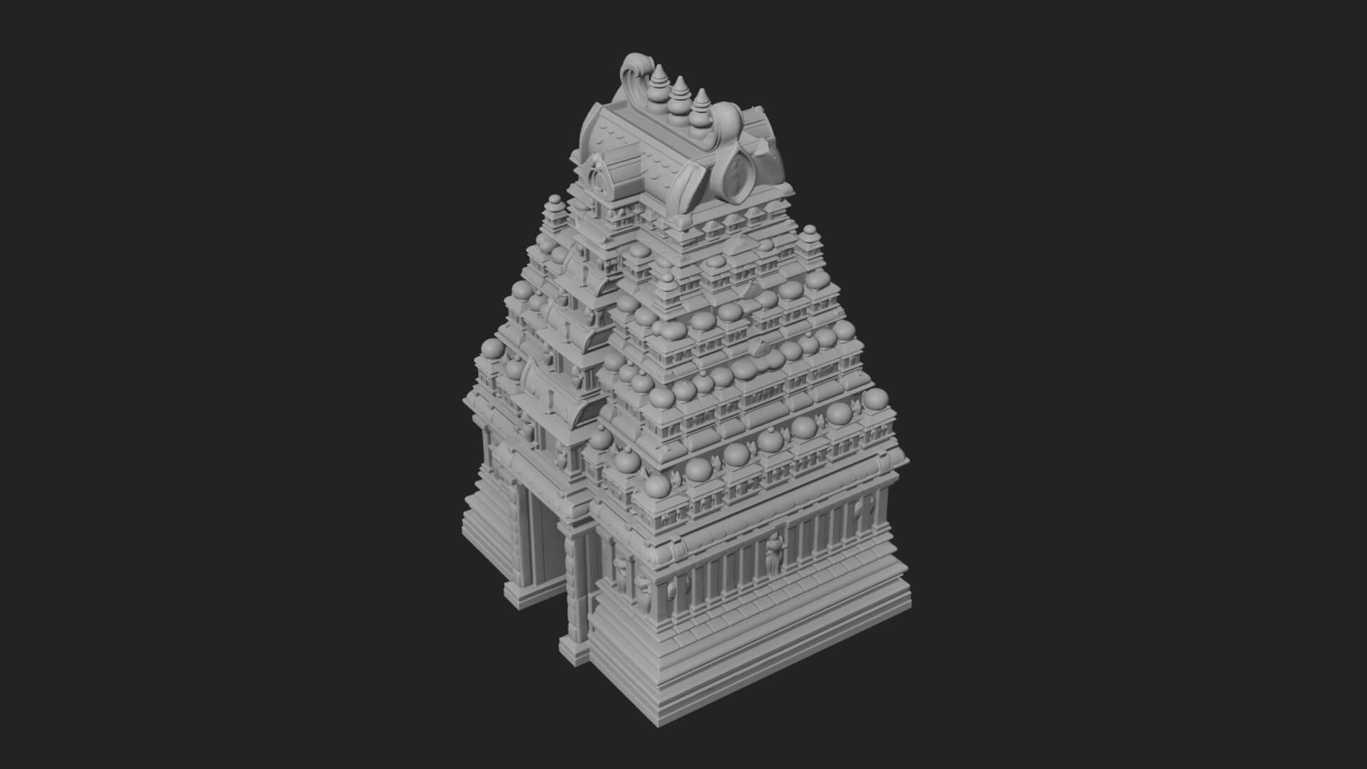 Hindu Shikhara Temple Tower Design 5 3D Print Model 3D Model