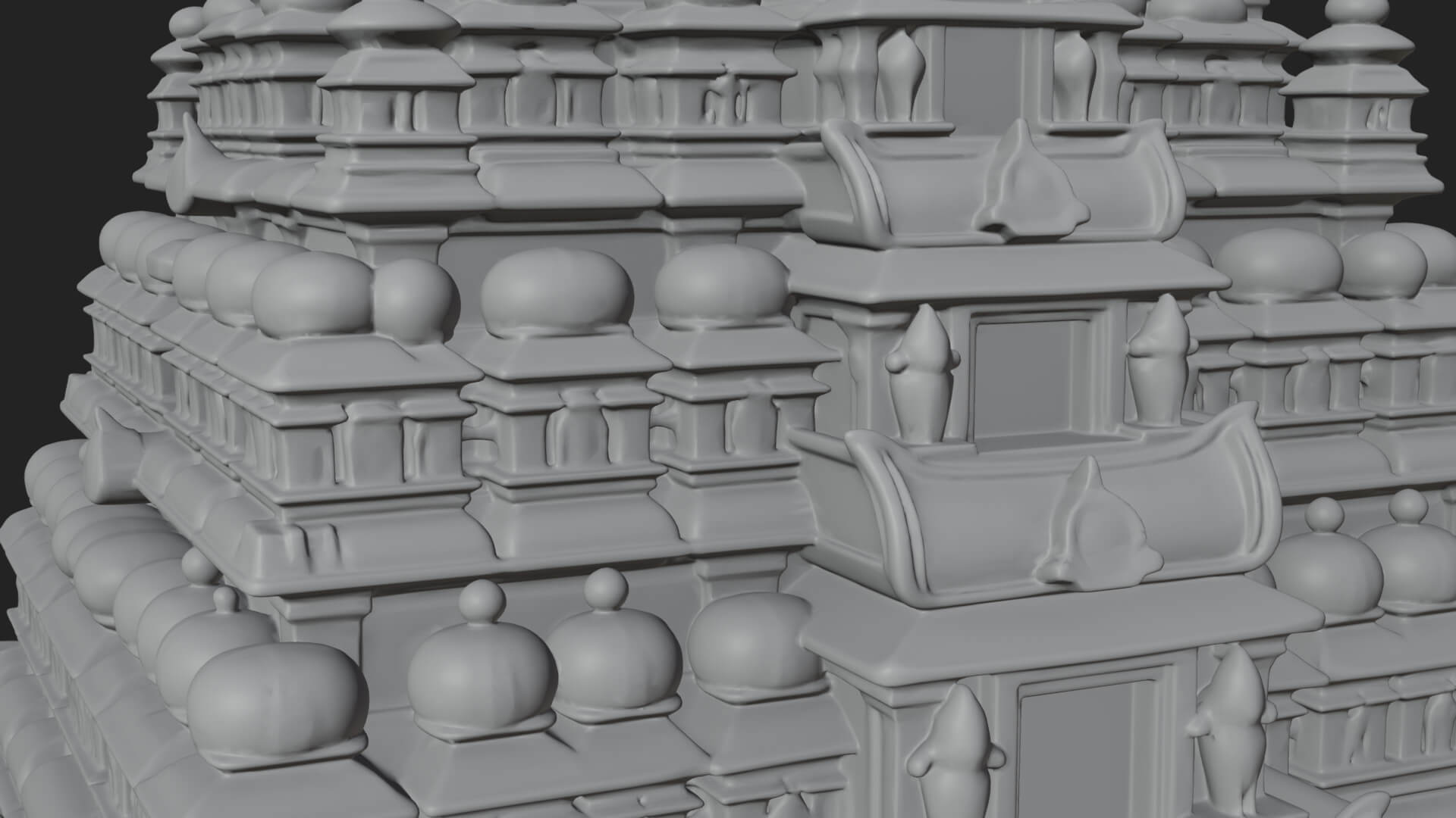 Hindu Shikhara Temple Tower Design 5 3D Print Model 3D Model
