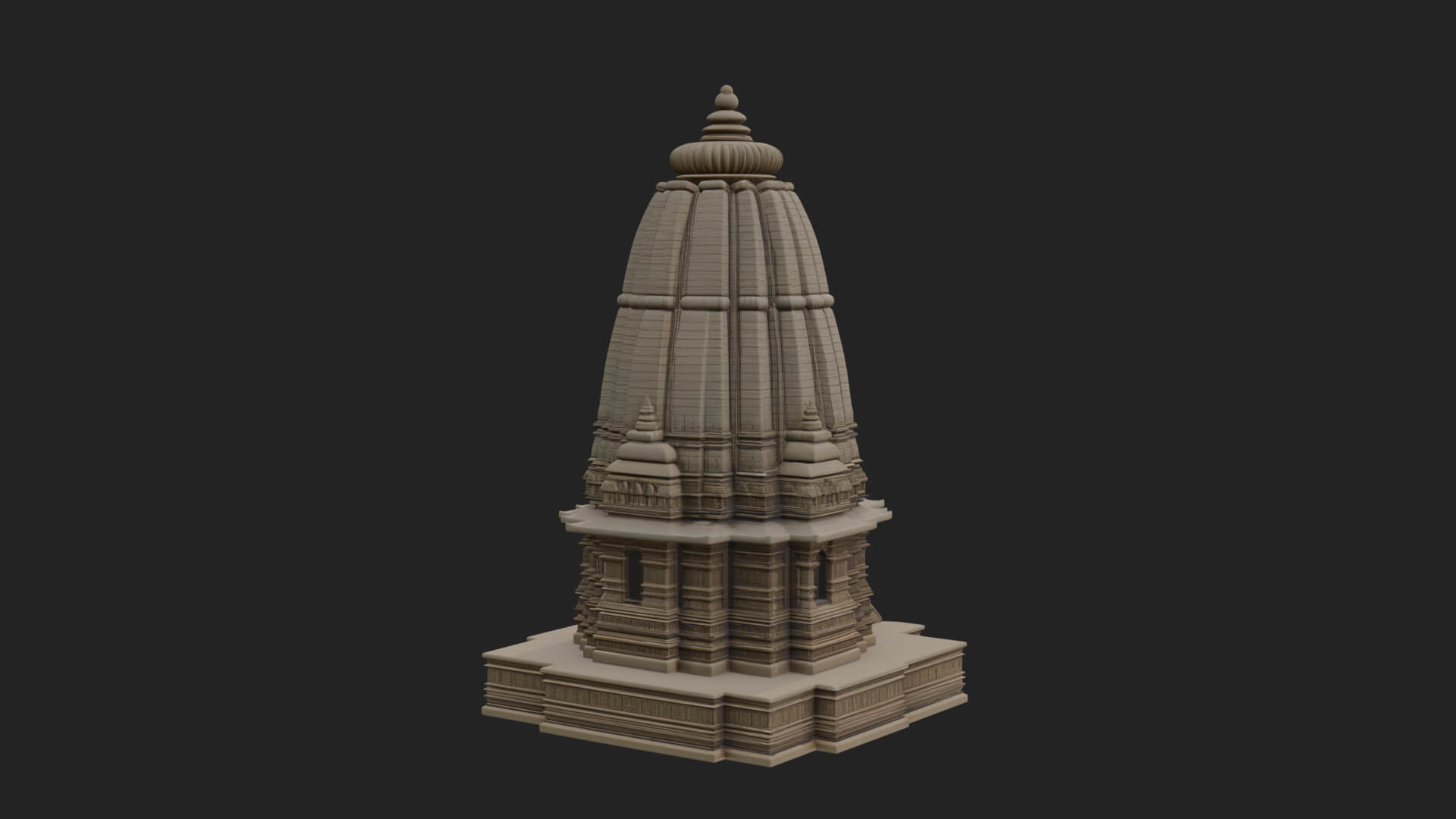 Hindu Shikhara Temple Tower Design 6 3D Print Model 3D Model