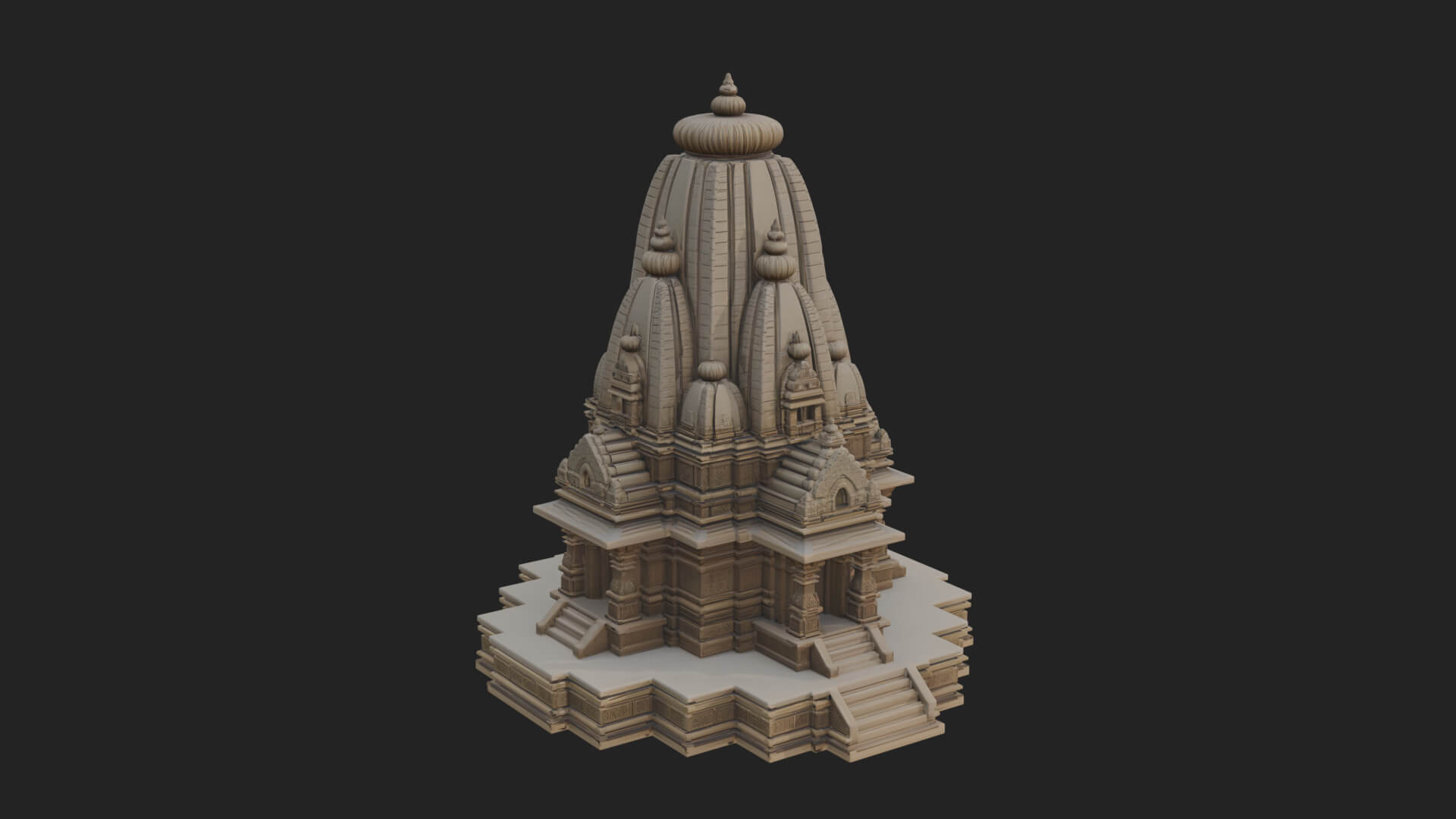 Hindu Shikhara Temple Tower Design 7 3D Print Model 3D Model